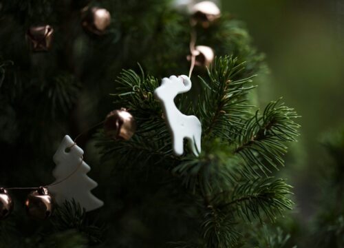 white deer Christmas tree decoration